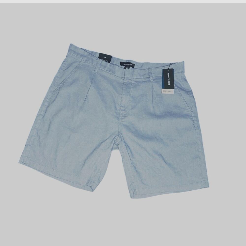 Kenneth Cole NWT Men’s Shorts Size 36 Blue Techni-Cole Stretch Flat Front - Picture 3 of 5
